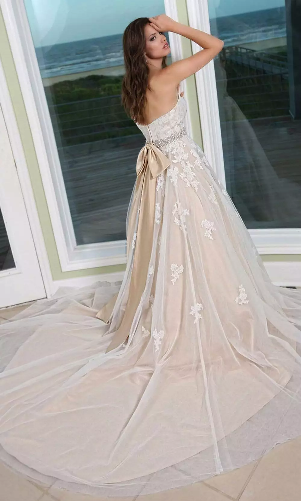 Da Vinci Bridal - 50231 Lace Applique Sweetheart Tulle Ballgown 4 Da Vinci Bridal - 50231 Lace Applique Sweetheart Tulle Ballgown - Image 2