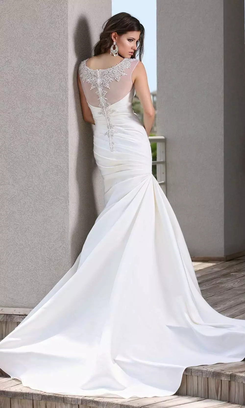 Da Vinci Bridal - 50258 Embellished Asymmetrical Trumpet Gown 4 Da Vinci Bridal - 50258 Embellished Asymmetrical Trumpet Gown - Image 2