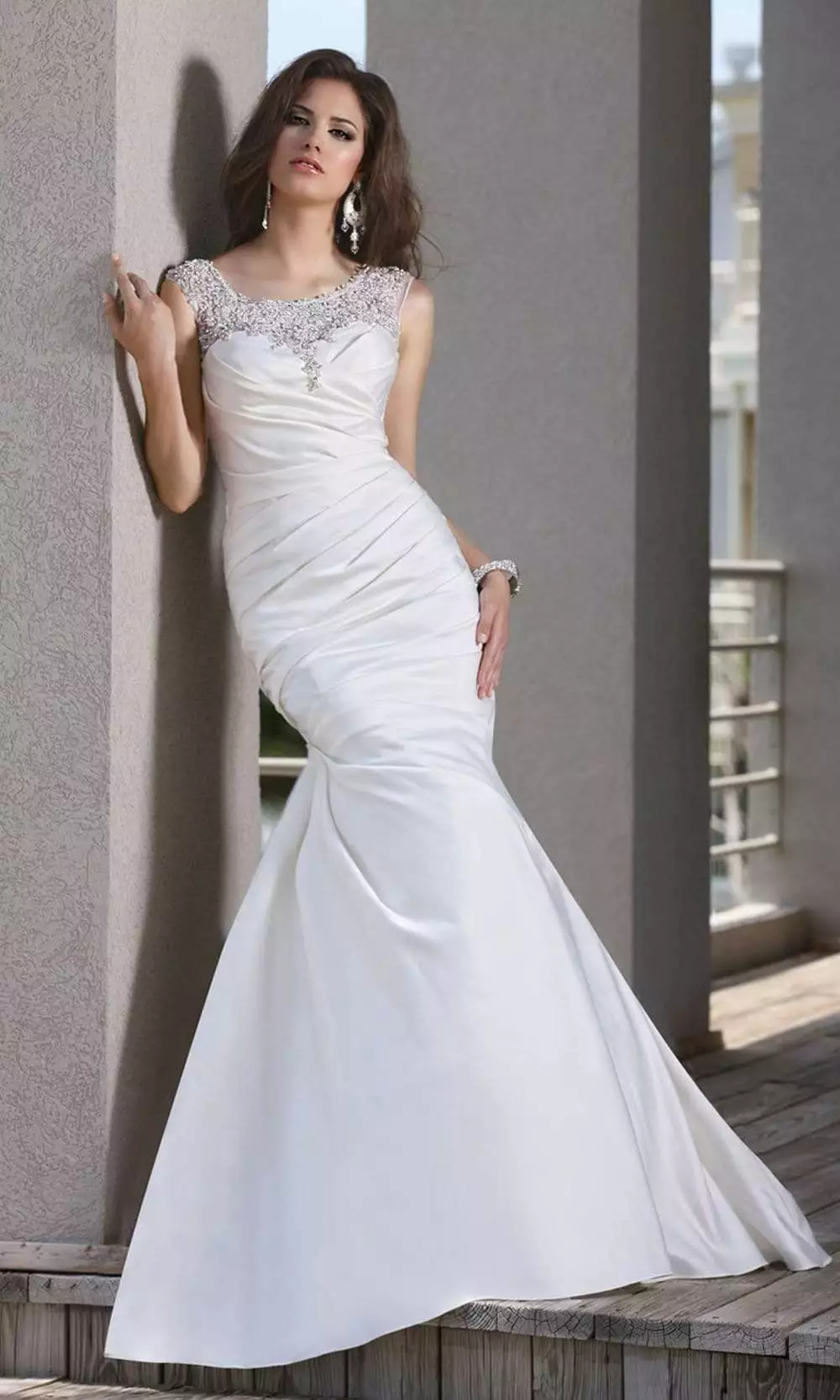Da Vinci Bridal - 50258 Embellished Asymmetrical Trumpet Gown 3 Da Vinci Bridal - 50258 Embellished Asymmetrical Trumpet Gown