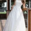 Da Vinci Bridal - 50291 Illusion Embroidery Ballgown -Wedding Dresses shop online da vinci bridal 50291 illusion embroidery ballgown bridal dresses 2 white 15450285015123