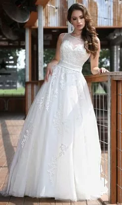 Da Vinci Bridal - 50291 Illusion Embroidery Ballgown
