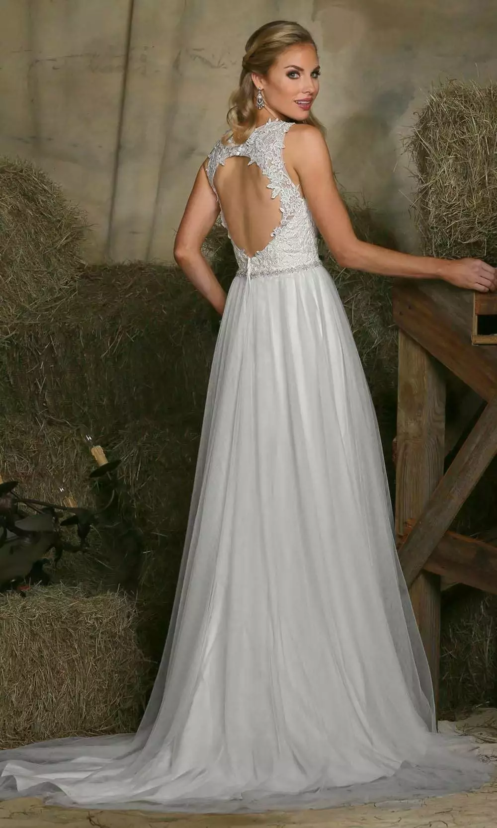 Da Vinci Bridal - 50322 Sleeveless Deep V Neck A-line Dress 4 Da Vinci Bridal - 50322 Sleeveless Deep V Neck A-line Dress - Image 2