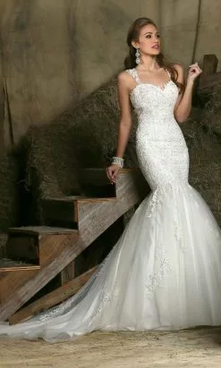 Da Vinci Bridal - 50330 Embroidery Tulle Mermaid Illusion Gown