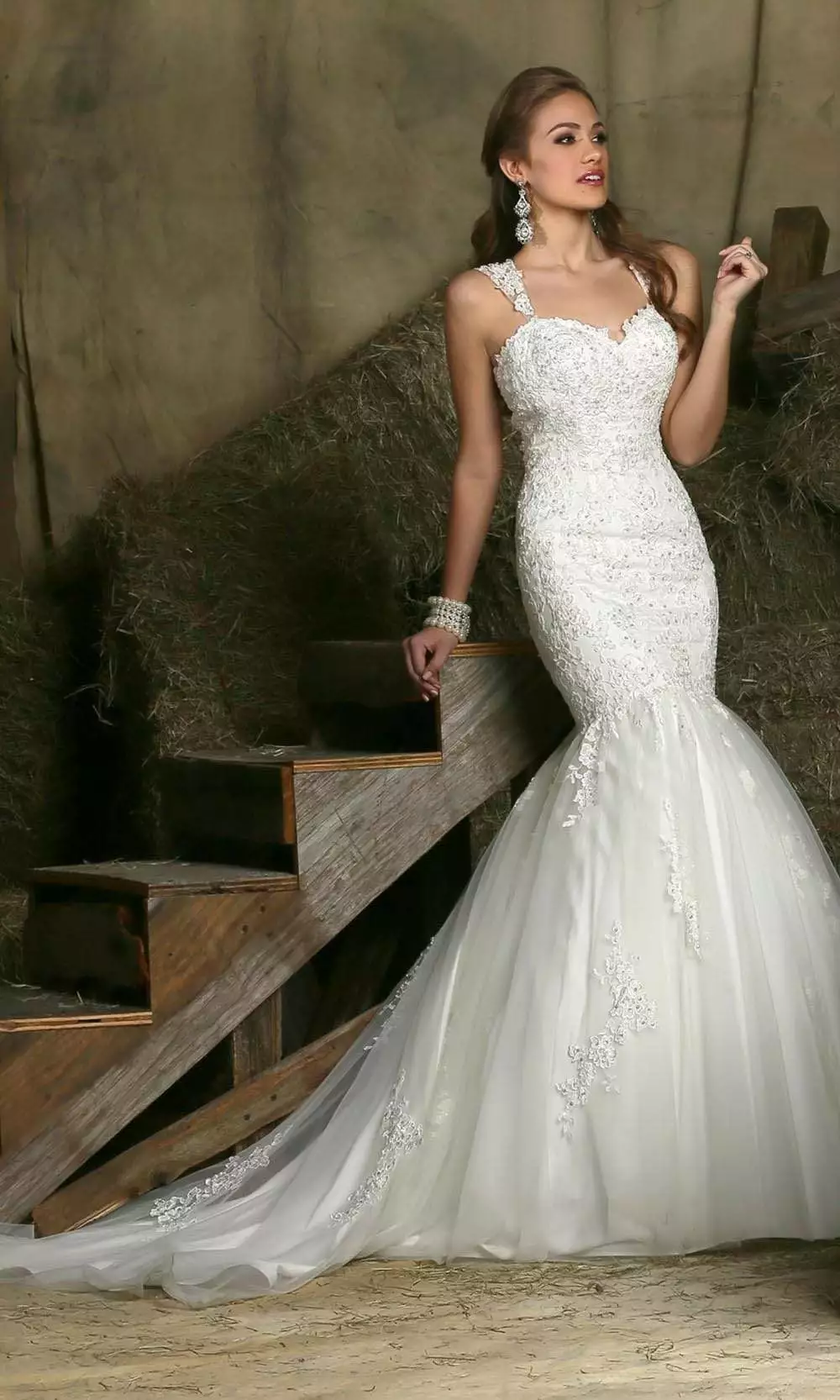 Da Vinci Bridal - 50330 Embroidery Tulle Mermaid Illusion Gown 3 Da Vinci Bridal - 50330 Embroidery Tulle Mermaid Illusion Gown