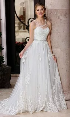 Da Vinci Bridal - 50355 Embroidered Bodice Tulle Dress