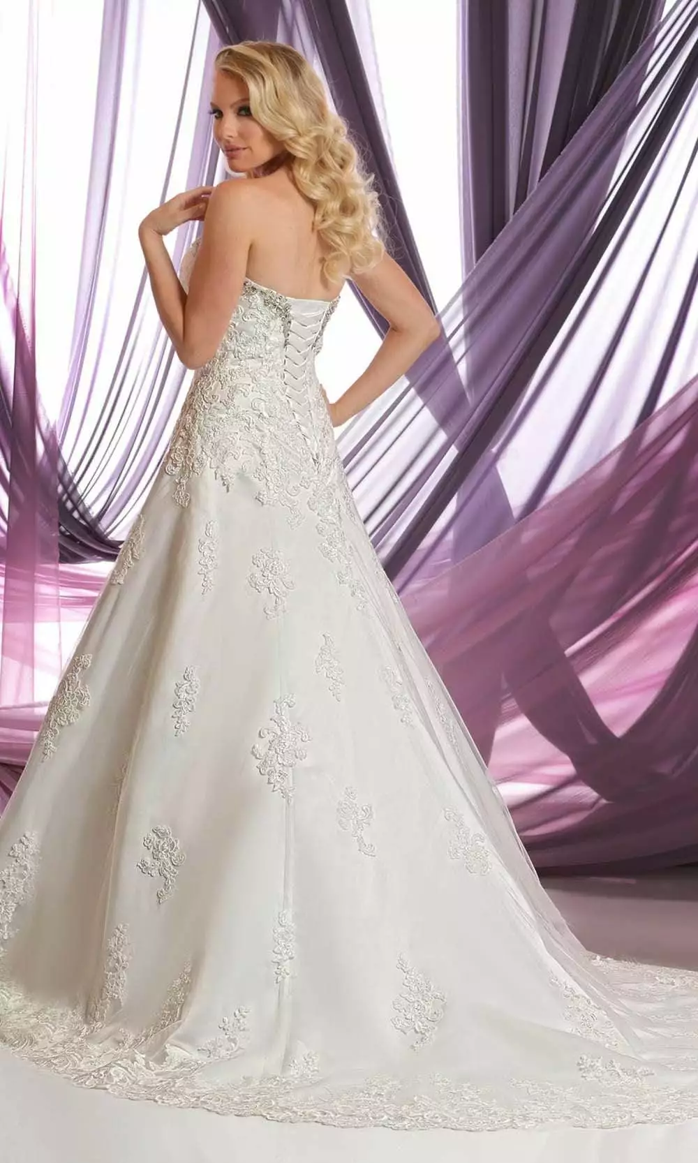 Da Vinci Bridal - 50389 Embellished Floral Strapless A-line Gown 4 Da Vinci Bridal - 50389 Embellished Floral Strapless A-line Gown - Image 2