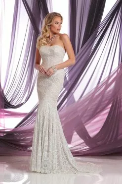 Da Vinci Bridal - 50409 Strapless Art Deco Lace Mermaid Wedding Dress -Wedding Dresses shop online da vinci bridal 50409 strapless art deco lace mermaid wedding dress bridal dresses 15445931032659