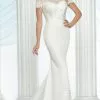 Da Vinci Bridal - 50421 Short Sleeve Embroidery Long Dress -Wedding Dresses shop online da vinci bridal 50421 short sleeve embroidery long dress wedding dresses 15454340284499