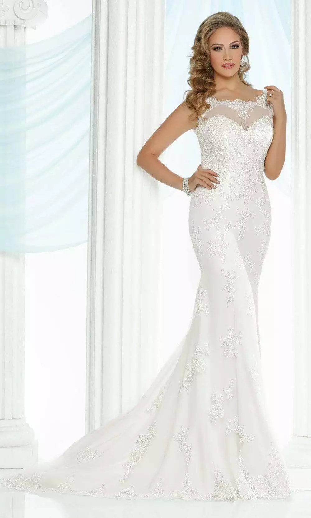 Da Vinci Bridal - 50428 Bateau Sleeveless Sheath Long Gown 3 Da Vinci Bridal - 50428 Bateau Sleeveless Sheath Long Gown