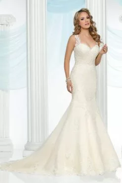 Da Vinci Bridal - 50429 Low Scoop Back Lace And Tulle Wedding Gown -Wedding Dresses shop online da vinci bridal 50429 low scoop back lace and tulle wedding gown wedding dresses 15445932245075
