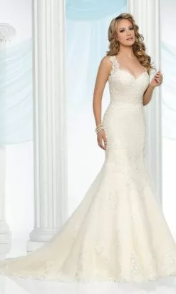 Da Vinci Bridal - 50429 Low Scoop Back Lace And Tulle Wedding Gown