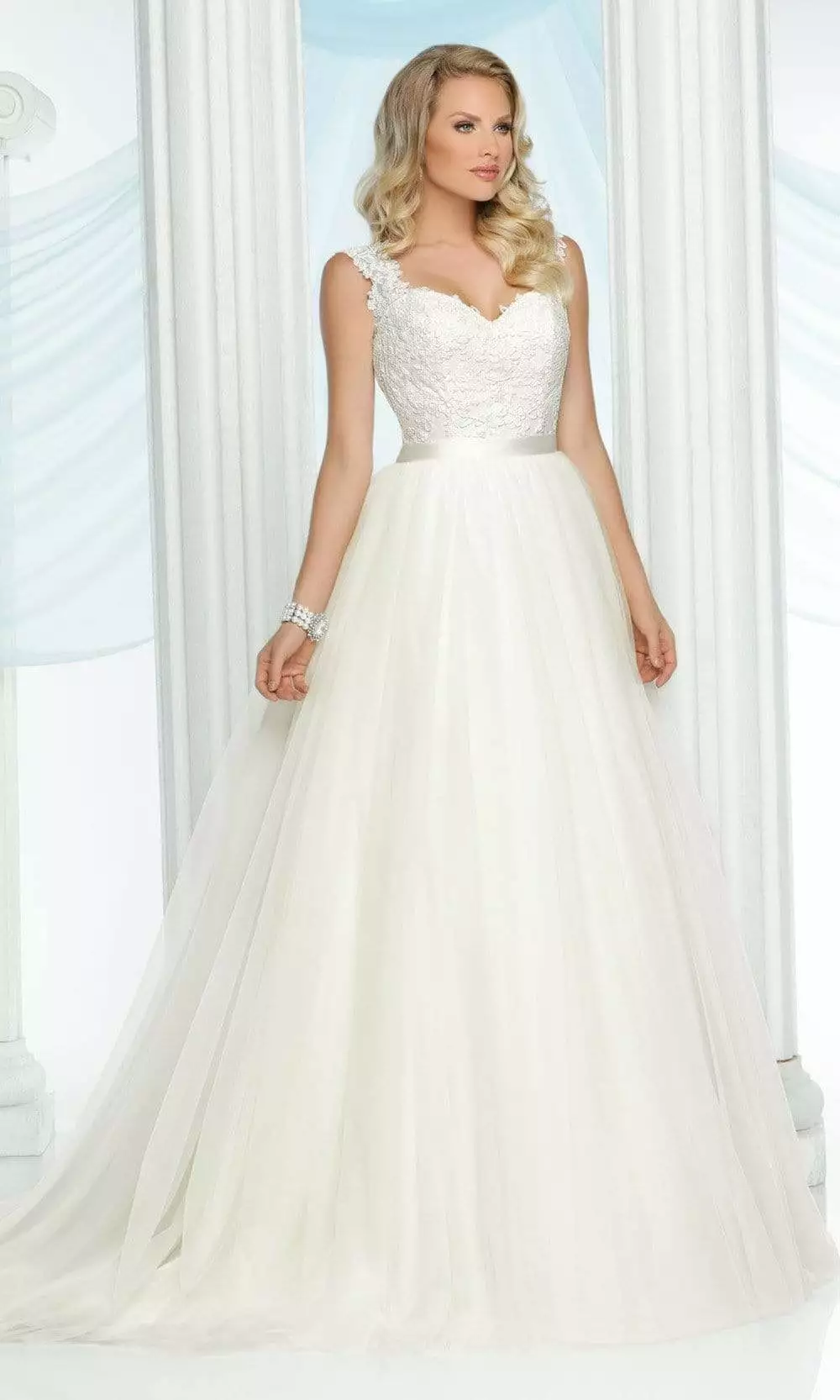 Da Vinci Bridal - 50430 Sweetheart Tulle Ballgown With Chapel Train 3 Da Vinci Bridal - 50430 Sweetheart Tulle Ballgown With Chapel Train