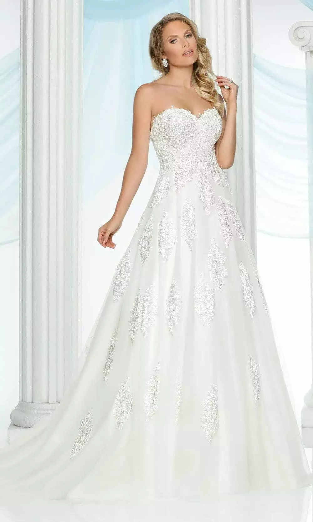 Da Vinci Bridal - 50434 Sweetheart Mid Back Embroidered Dress 3 Da Vinci Bridal - 50434 Sweetheart Mid Back Embroidered Dress