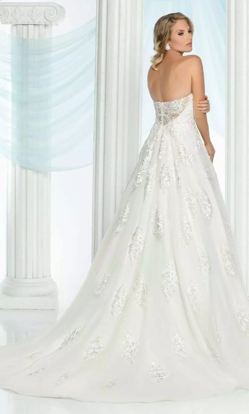 Da Vinci Bridal - 50434 Sweetheart Mid Back Embroidered Dress 4 Da Vinci Bridal - 50434 Sweetheart Mid Back Embroidered Dress - Image 2