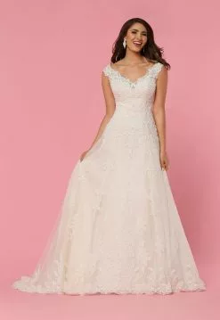 Da Vinci Bridal - 50444 V-Neck Lace Applique Tulle A-Line Wedding Gown 7 Da Vinci Bridal - 50444 V-Neck Lace Applique Tulle A-Line Wedding Gown -Wedding Dresses shop online da vinci bridal 50444 v neck lace applique tulle a line wedding gown bridal dresses 15445934080083
