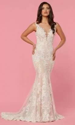 Da Vinci Bridal - 50445 Beaded Embroidered Lace Mermaid Wedding Dress