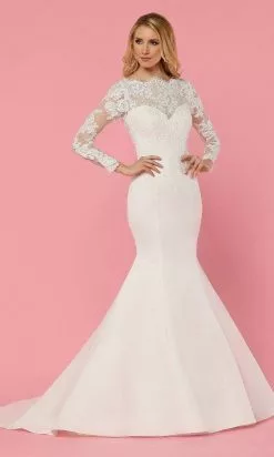 Da Vinci Bridal - 50460 Long Sleeve Laced Mermaid Dress