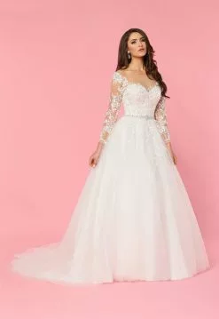 Da Vinci Bridal - 50470 Illusion Neckline Lace Tulle Ballgown Gown -Wedding Dresses shop online da vinci bridal 50470 illusion neckline lace tulle ballgown gown bridal dresses 15445942272083