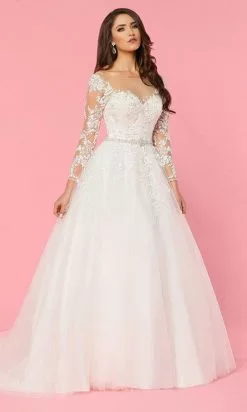 Da Vinci Bridal - 50470 Illusion Neckline Lace Tulle Ballgown Gown