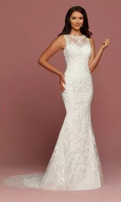 Da Vinci Bridal - 50481 Illusion Neck Embellished Long Gown