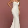 Da Vinci Bridal - 50491 Lace Textured Sheath Dress -Wedding Dresses shop online da vinci bridal 50491 lace textured sheath dress bridal dresses 2 white 28657286053971