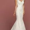 Da Vinci Bridal - 50507 V Neck Embroidered Trumpet Gown