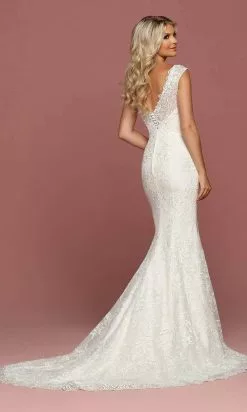 Da Vinci Bridal - 50507 V Neck Embroidered Trumpet Gown -Wedding Dresses shop online da vinci bridal 50507 v neck embroidered trumpet gown wedding dresses 15454423318611