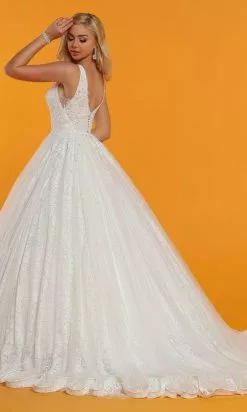 Da Vinci Bridal - 50510 V Neck Floral Laced Ballgown -Wedding Dresses shop online da vinci bridal 50510 v neck floral laced ballgown bridal dresses 15454425940051