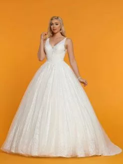 Da Vinci Bridal - 50510 V Neck Floral Laced Ballgown -Wedding Dresses shop online da vinci bridal 50510 v neck floral laced ballgown bridal dresses 2 ivory 15906997731411