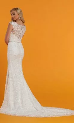 Da Vinci Bridal - 50540 Scalloped Hem Cap Sleeve Dress -Wedding Dresses shop online da vinci bridal 50540 scalloped hem cap sleeve dress wedding dresses 15454434951251