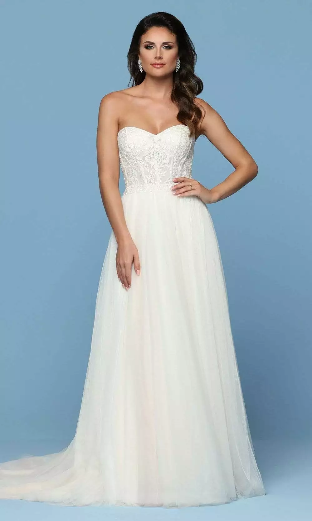 Da Vinci Bridal - 50541 Beaded Lace Corset Bodice Tulle Wedding Gown 3 Da Vinci Bridal - 50541 Beaded Lace Corset Bodice Tulle Wedding Gown