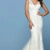 Da Vinci Bridal - 50549 V-Neck Filigree Lace Sheath Wedding Dress -Wedding Dresses shop online da vinci bridal 50549 v neck filigree lace sheath wedding dress wedding dresses 15449165037651