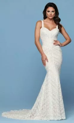 Da Vinci Bridal - 50551 Sweetheart Neck Art Deco Lace Wedding Dress