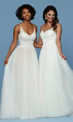 Da Vinci Bridal - 50552 V-Neck Low Scoop Back Lace Tulle Wedding Dress -Wedding Dresses shop online da vinci bridal 50552 v neck low scoop back lace tulle wedding dress wedding dresses 28875654725715