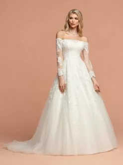 Da Vinci Bridal - 50577 Long Off Shoulder Bridal Gown -Wedding Dresses shop online da vinci bridal 50577 long off shoulder bridal gown wedding dresses 2 ivory 15906451161171
