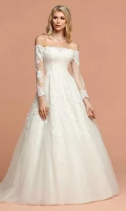 Da Vinci Bridal - 50577 Long Off Shoulder Bridal Gown