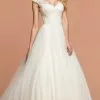 Da Vinci Bridal - 50584 Wide V Neck Embellished A-line Gown