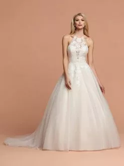 Da Vinci Bridal - 50598 Lace Halter Neck Tulle Bridal Ballgown -Wedding Dresses shop online da vinci bridal 50598 lace halter neck tulle bridal ballgown bridal dresses 27952827727955
