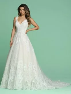 Da Vinci Bridal - 50616 V Back And Neck A-line Bridal Dress -Wedding Dresses shop online da vinci bridal 50616 v back and neck a line bridal dress bridal dresses 2 ivory ivory 15906420129875