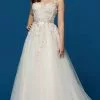Da Vinci Bridal - 50630 Sheer Floral Embellished Bridal Gown -Wedding Dresses shop online da vinci bridal 50630 sheer floral embellished bridal gown bridal dresses 04 ivory blush multi 28717660143699