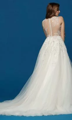Da Vinci Bridal - 50630 Sheer Floral Embellished Bridal Gown -Wedding Dresses shop online da vinci bridal 50630 sheer floral embellished bridal gown bridal dresses 28717650346067