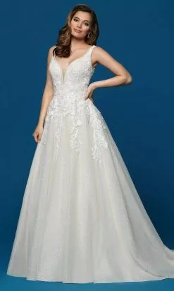Da Vinci Bridal - 50655 Lace Ornate A-Line Bridal Gown