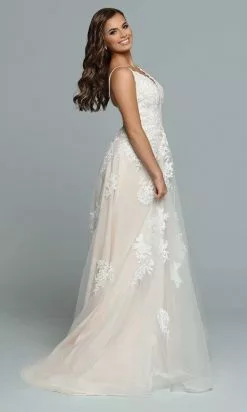 Da Vinci Bridal - 50667 Spaghetti Strap Floral Bridal Gown -Wedding Dresses shop online da vinci bridal 50667 spaghetti strap floral bridal gown bridal dresses 28717718241363