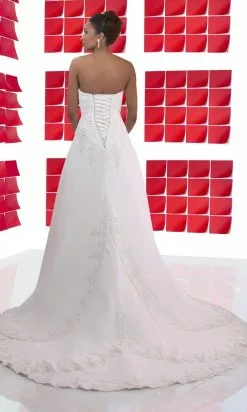 Da Vinci Bridal - 8307 Sweetheart Asymmetric Embellished Gown -Wedding Dresses shop online da vinci bridal 8307 sweetheart asymmetric embellished gown bridal dresses 15454531682387