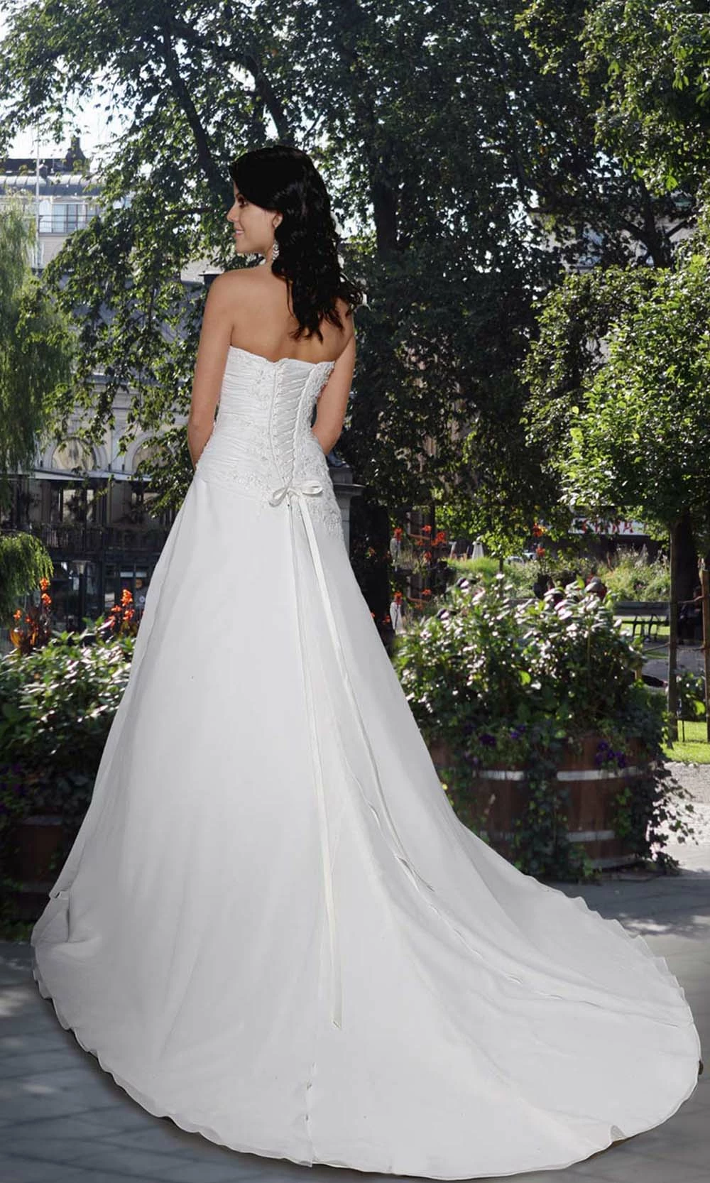 Da Vinci Bridal - 8371 Drape Off Asymmetric Long Gown 4 Da Vinci Bridal - 8371 Drape Off Asymmetric Long Gown - Image 2