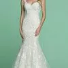 Da Vinci Bridal - Plunging Back Embroidered Mermaid Bridal Gown 50624 - 1 Pc Ivory/Ivory In Size 4 Available