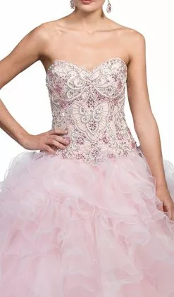 Dancing Queen - 1210 Strapless Jeweled Sweetheart Ruffled Quinceanera Ballgown -Wedding Dresses shop online dancing queen 1210 strapless jeweled sweetheart ruffled quinceanera ballgown special occasion dress 5681634574393