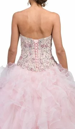 Dancing Queen - 1210 Strapless Jeweled Sweetheart Ruffled Quinceanera Ballgown -Wedding Dresses shop online dancing queen 1210 strapless jeweled sweetheart ruffled quinceanera ballgown special occasion dress 5681634672697