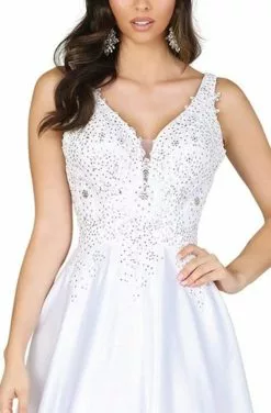 Dancing Queen - 139 Embellished Plunging V-Neck Wedding Gown -Wedding Dresses shop online dancing queen 139 embellished plunging v neck wedding gown wedding dresses 14154563289171
