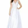 Dancing Queen - 139 Embellished Plunging V-Neck Wedding Gown
